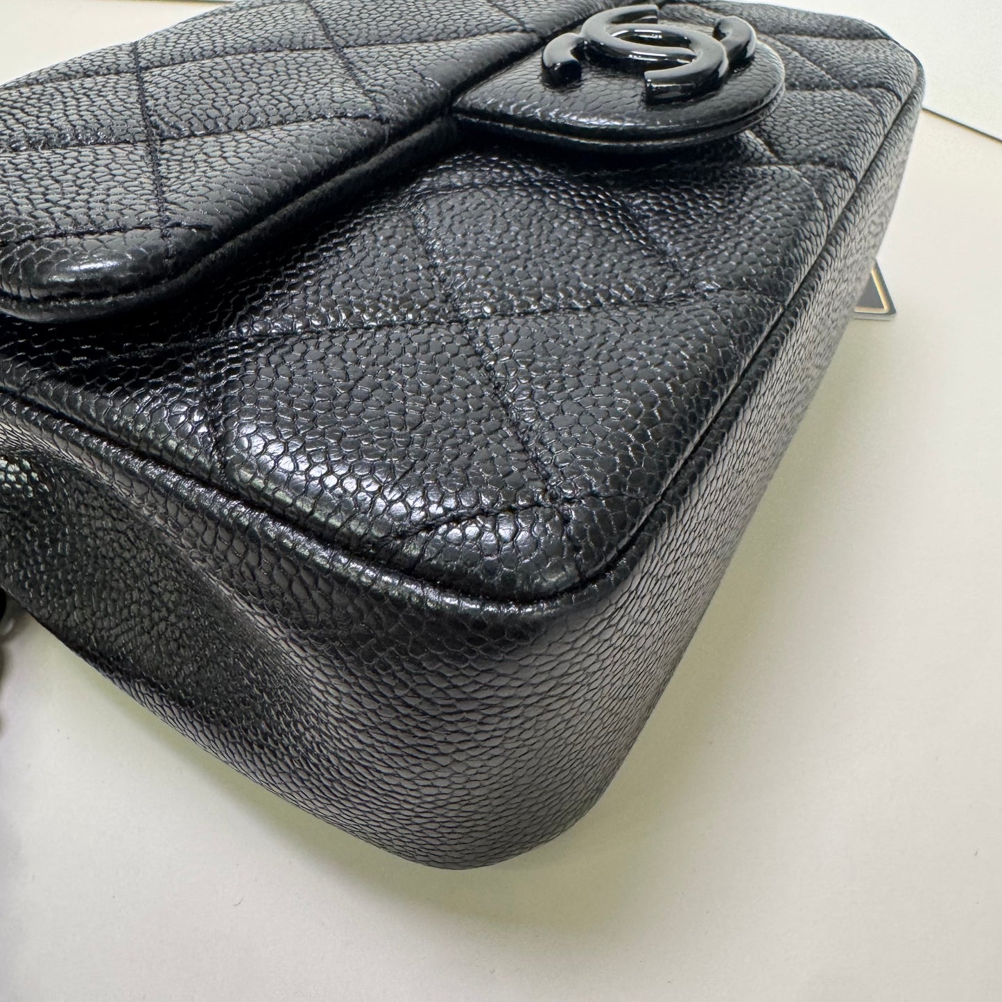 Pre-owned Certified Chanel Incognito Mini Square So Black Caviar Leather, 2020, w/ Full Set - Chanel card, box, dust bag