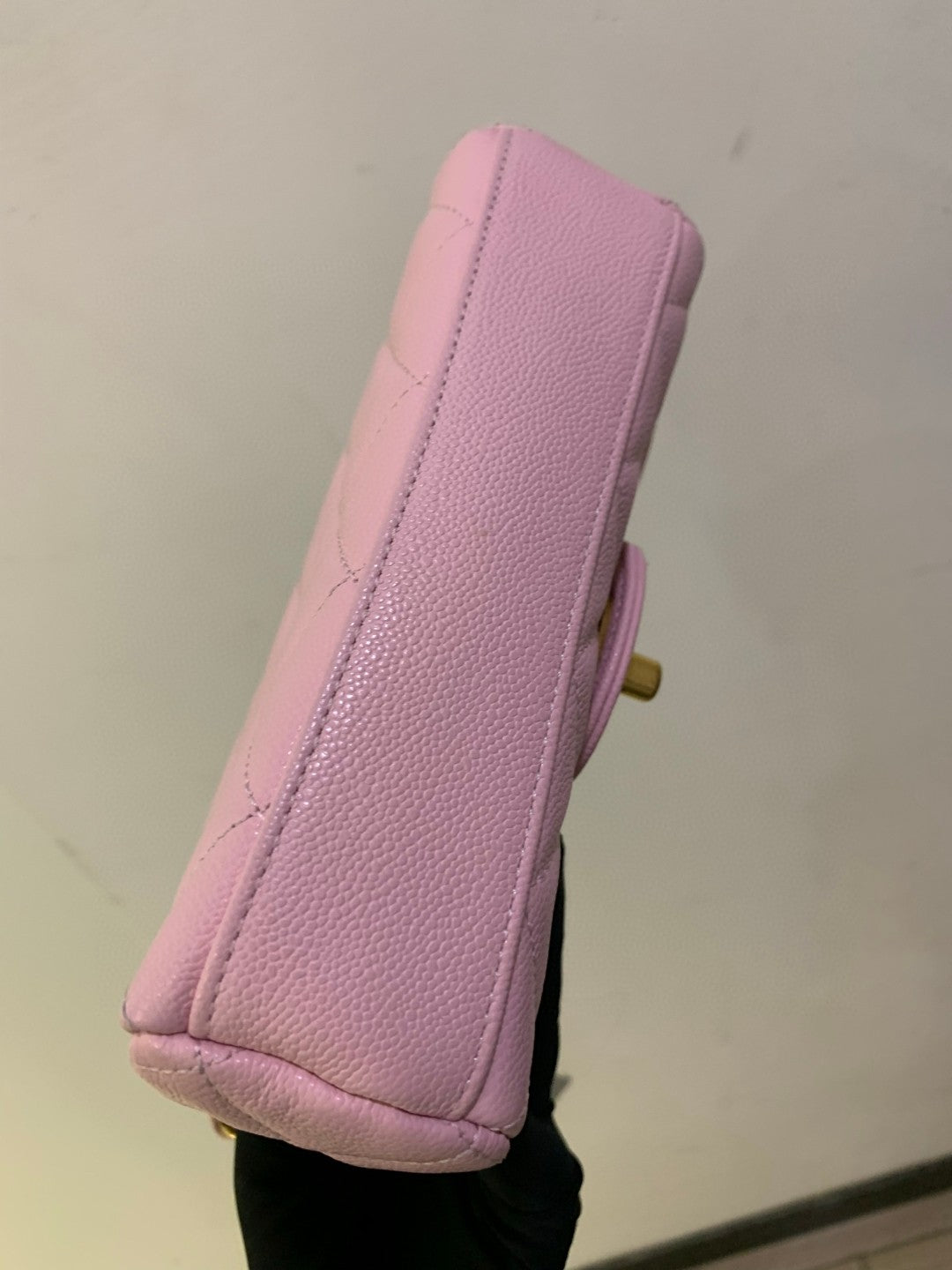 Pre-owned Certified Chanel 25P Flap Top Handle Sakura Pink Caviar Leather Golden Hardware, 2025, w/ full set - Chanel Box, Dust Bag