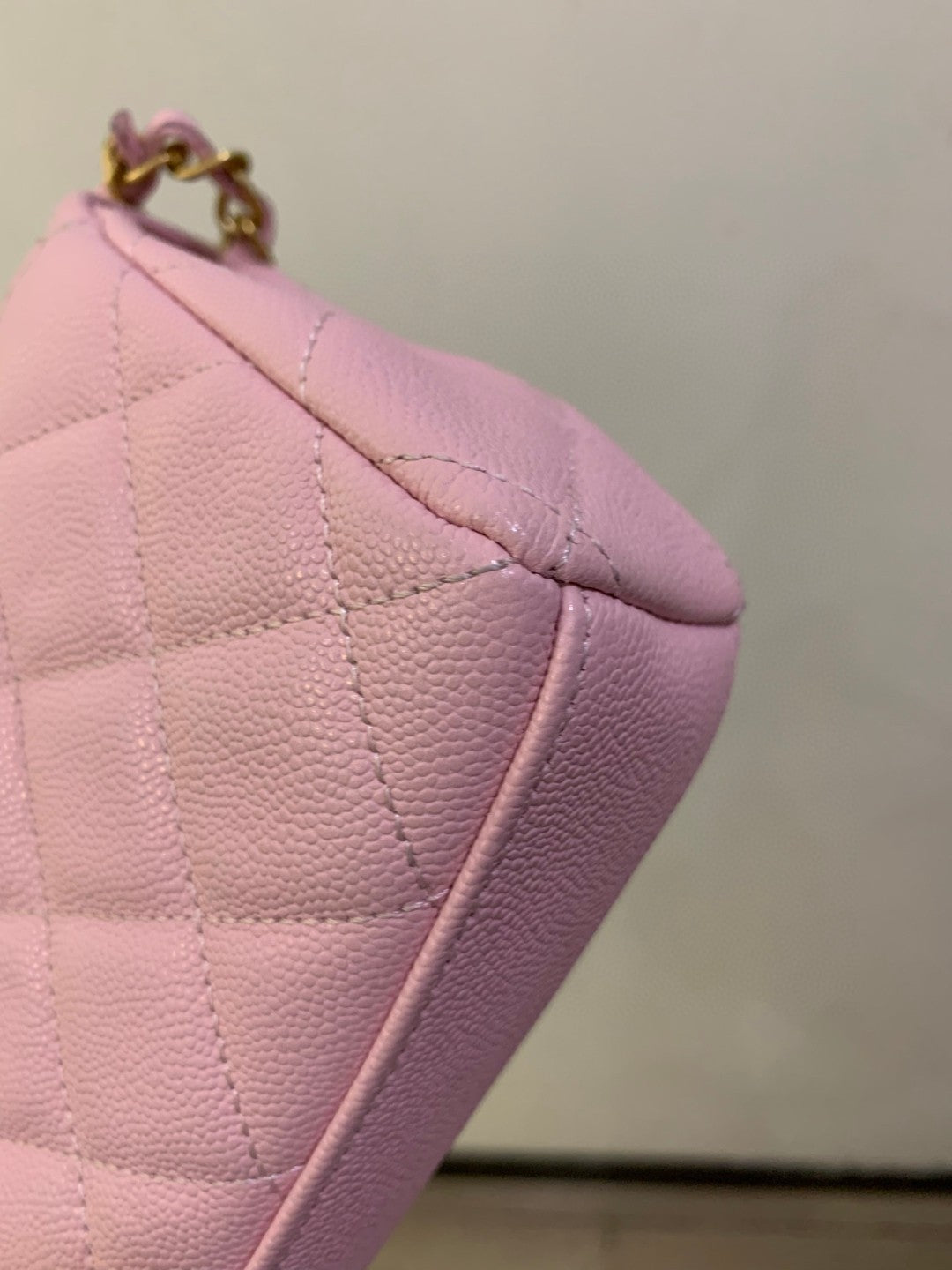 Pre-owned Certified Chanel 25P Flap Top Handle Sakura Pink Caviar Leather Golden Hardware, 2025, w/ full set - Chanel Box, Dust Bag