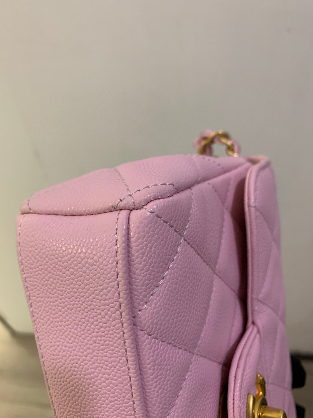 Pre-owned Certified Chanel 25P Flap Top Handle Sakura Pink Caviar Leather Golden Hardware, 2025, w/ full set - Chanel Box, Dust Bag