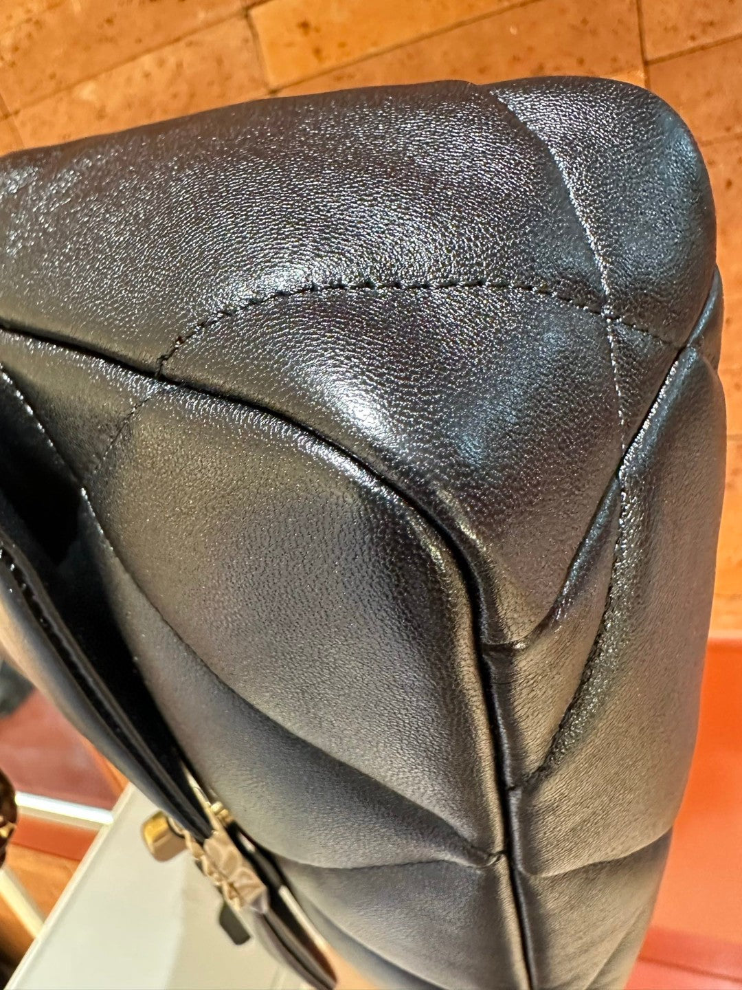 Pre-owned Certified Chanel Small 19Bag Black Lambskin Golden hardware, microchipped, w/ Full set - box, dust bag