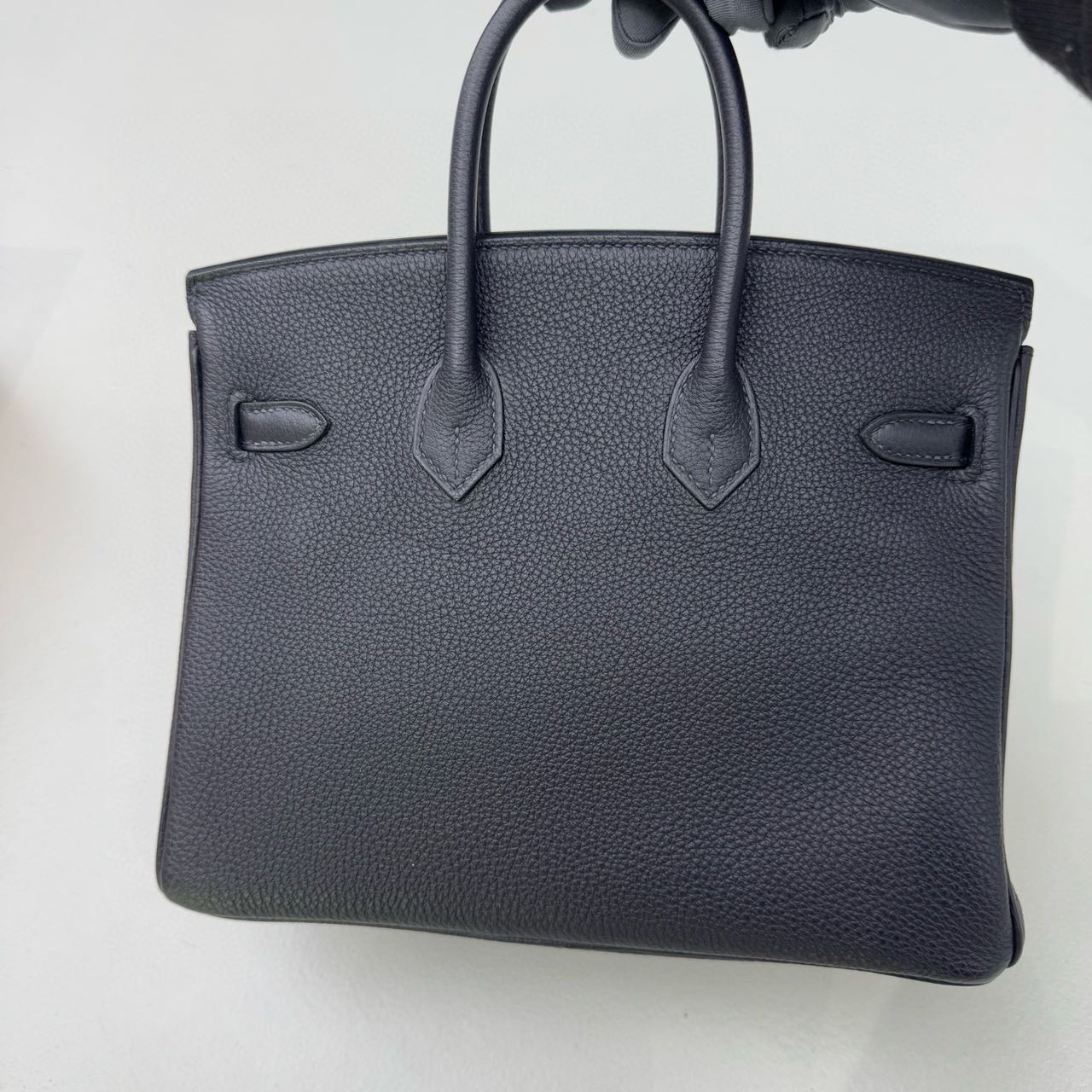 Pre-owned Certified Hermes Birkin 25 in Caban 3Y Togo Leather with Rose Golden Hardware, 2023, w/ Full Set with tags
