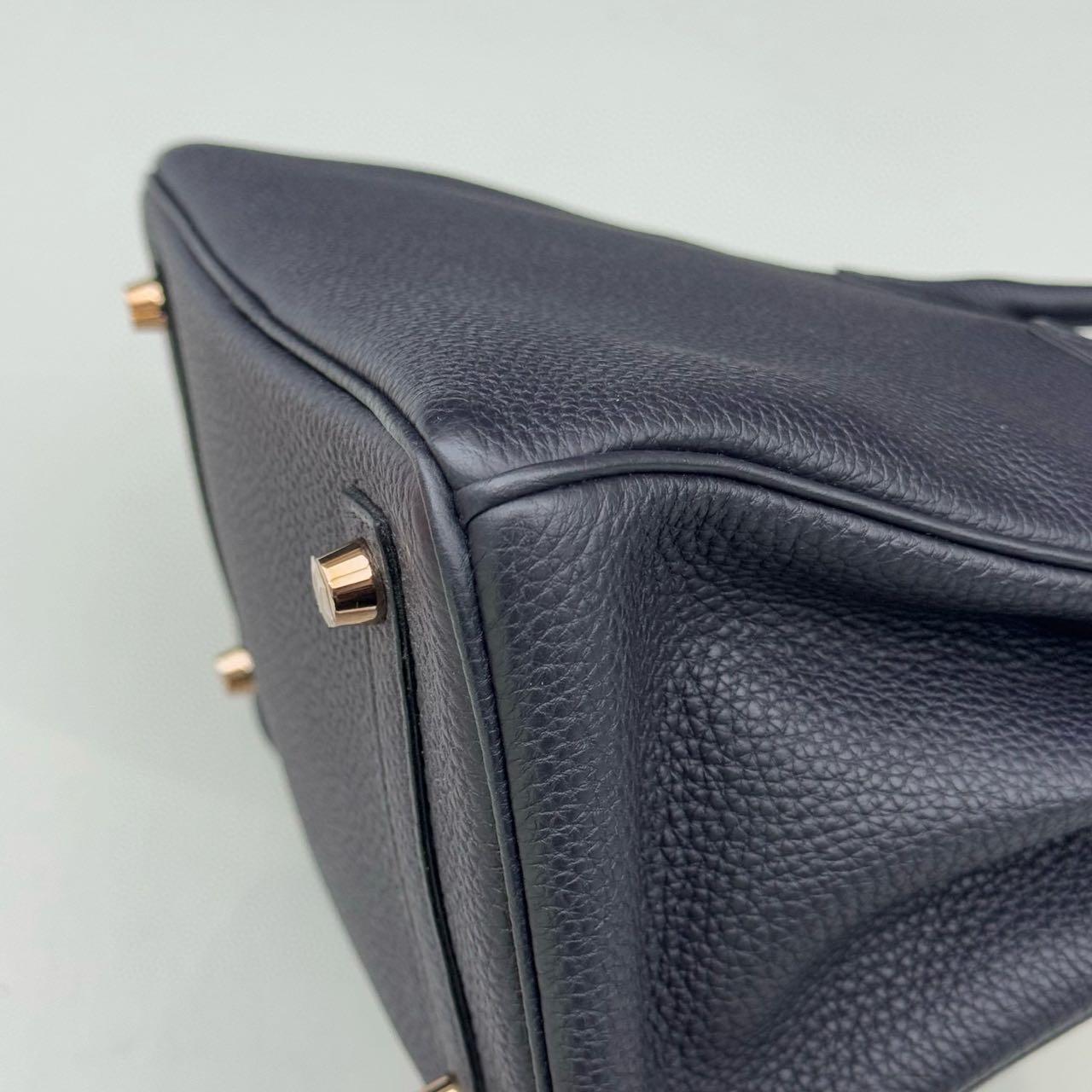 Pre-owned Certified Hermes Birkin 25 in Caban 3Y Togo Leather with Rose Golden Hardware, 2023, w/ Full Set with tags