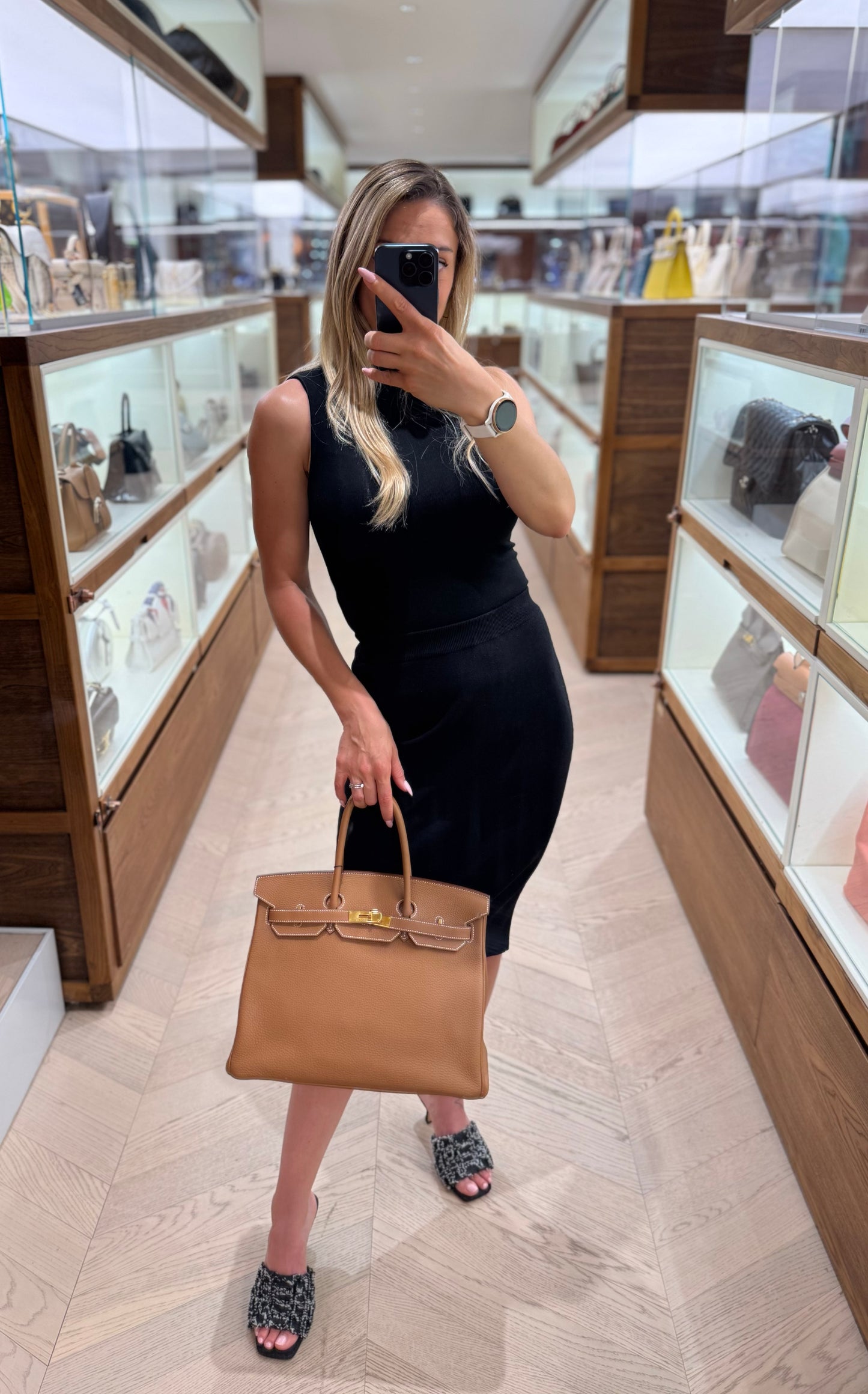 Pre-owned Certified Hermes Birkin 35 Golden Brown Togo with Golden Hardware, 2013 (Q), w/ lock&key, dust bag