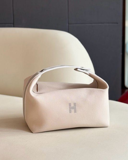 Pre-owned Certified Hermes Bride a Brac Pouch GM Canvas Oatmeal Color, Not Used